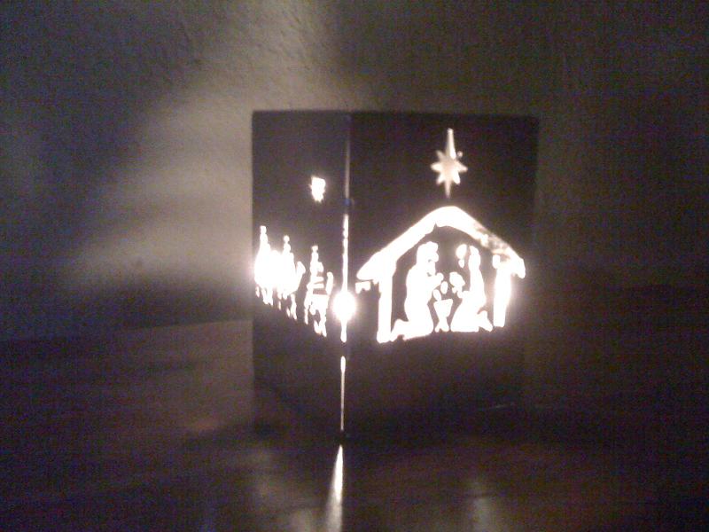 Tischlämpchen mit Weihnachtsgeschichte